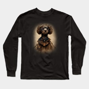 Poodle Surreal Steampunk Artwork, Dog Lover Long Sleeve T-Shirt